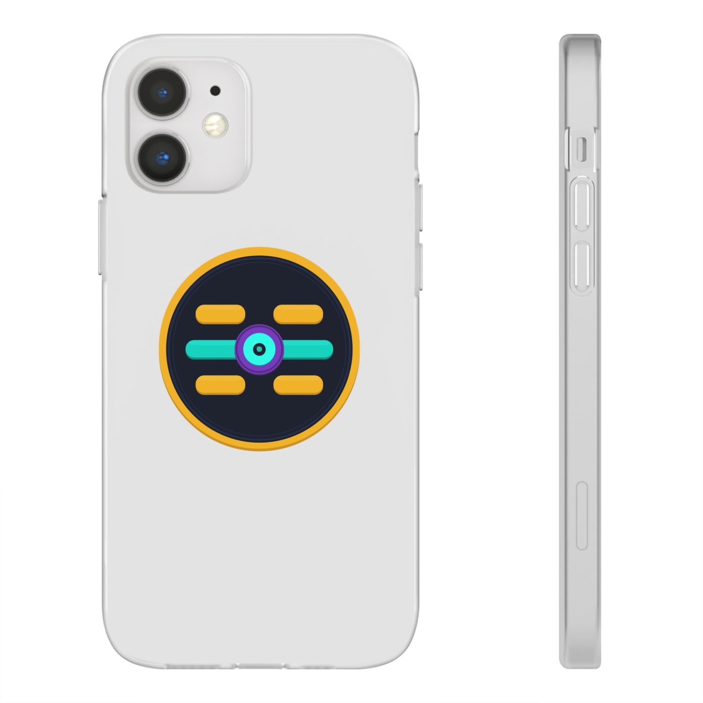 The Boards Shop Clear Phone Case with Colorful Tech Emblem