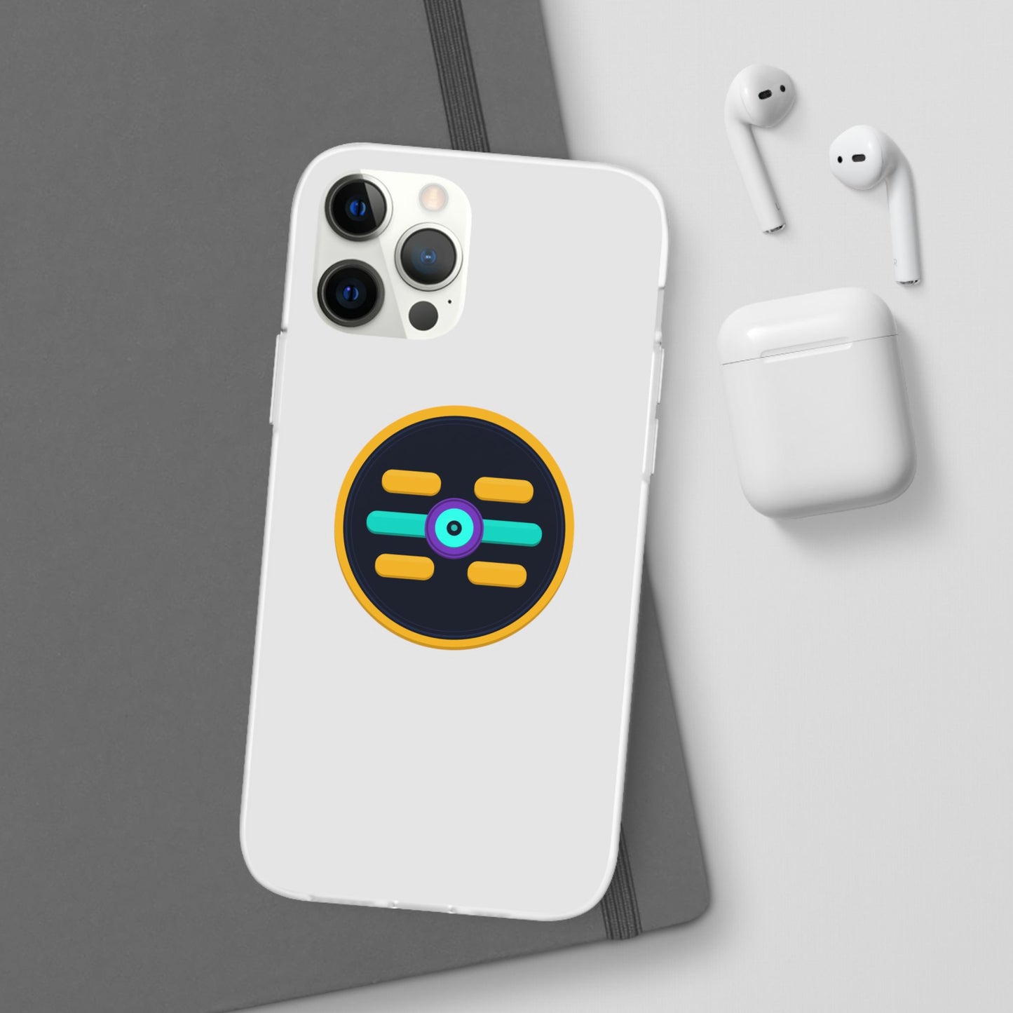The Boards Shop Clear Phone Case with Colorful Tech Emblem