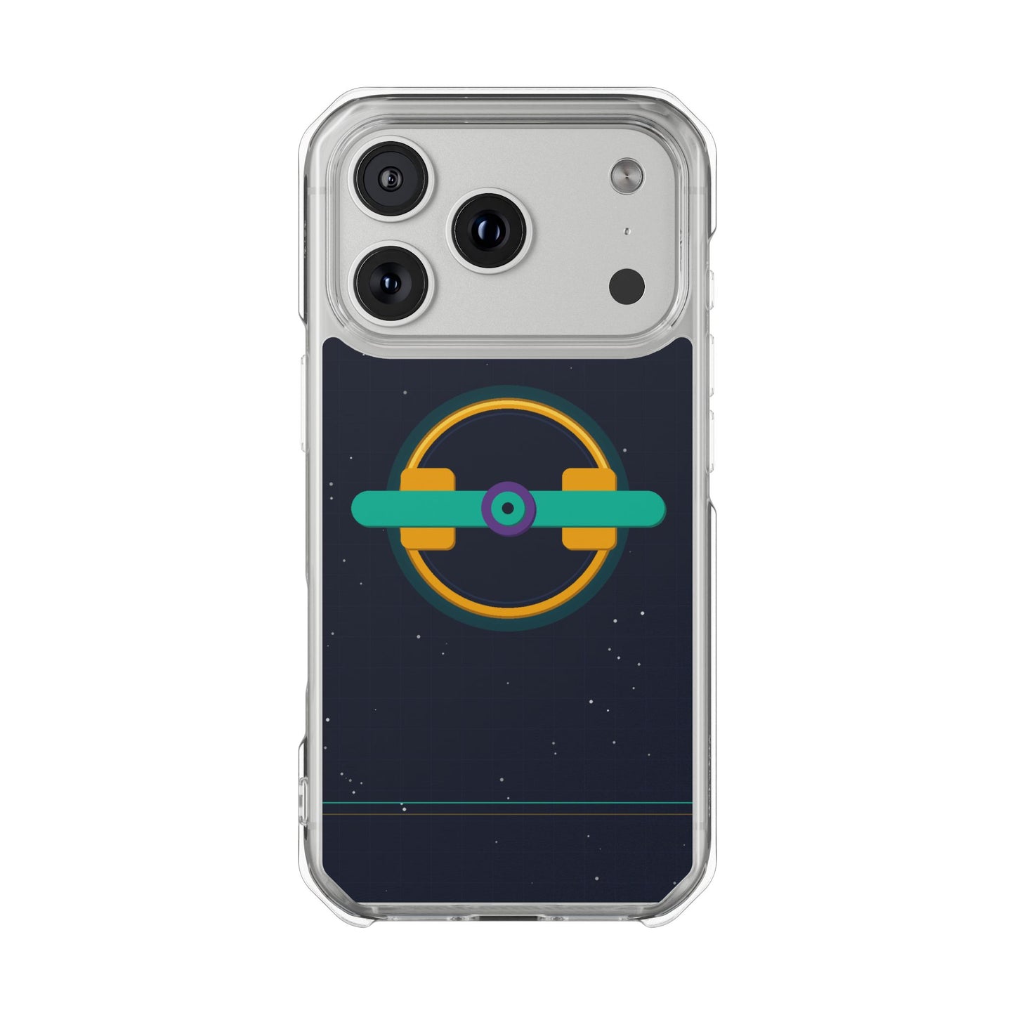 The Boards Shop Clear Magnetic Phone Case — Retro Space Target