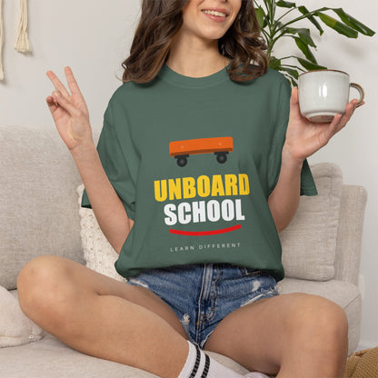 Unboard Skateboard T‑Shirt — Minimal Retro Skate Graphic Tee