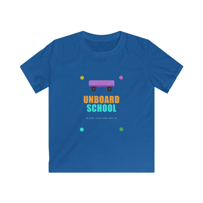 Kids Skateboard "Unboard School" Tee — Cute Back-to-School Graphic Shirt