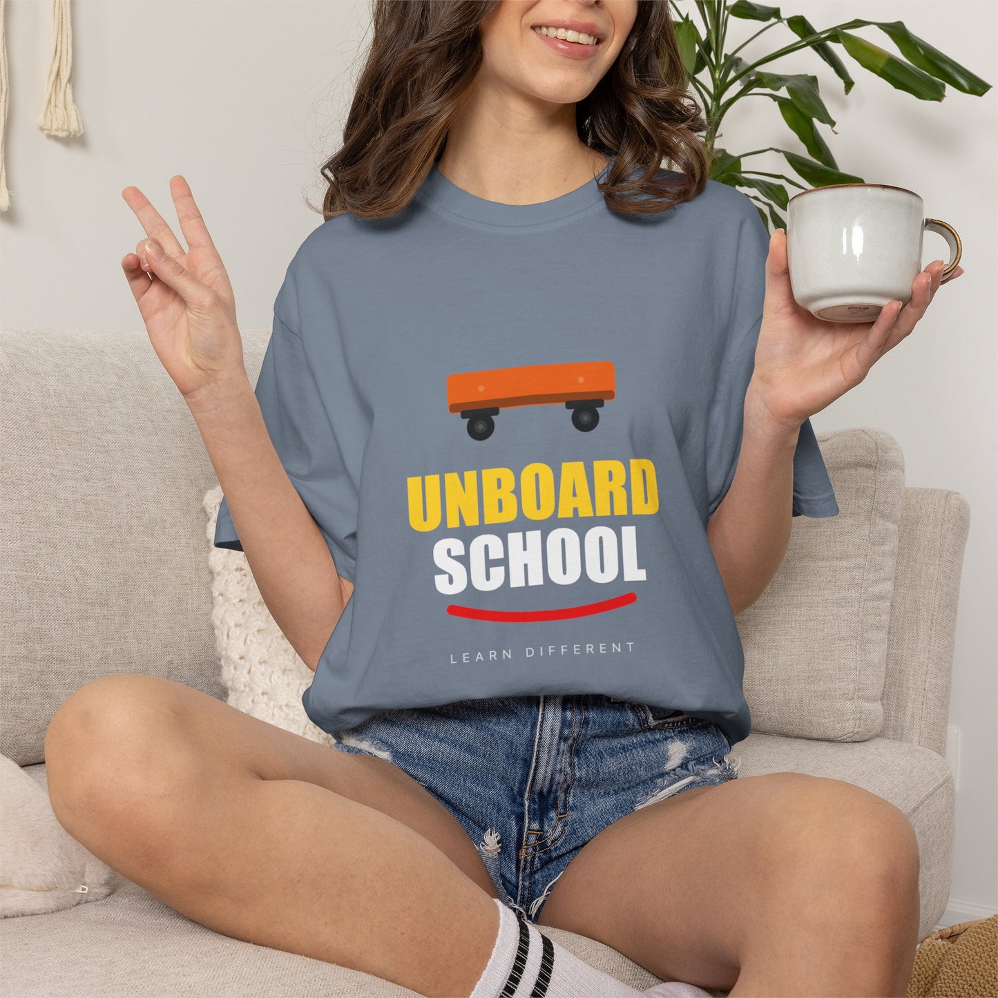 Unboard Skateboard T‑Shirt — Minimal Retro Skate Graphic Tee