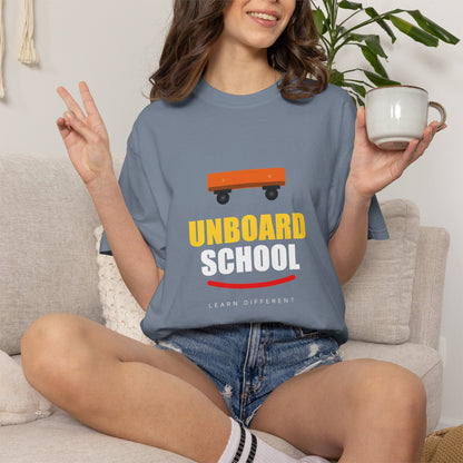 Unboard Skateboard T‑Shirt — Minimal Retro Skate Graphic Tee