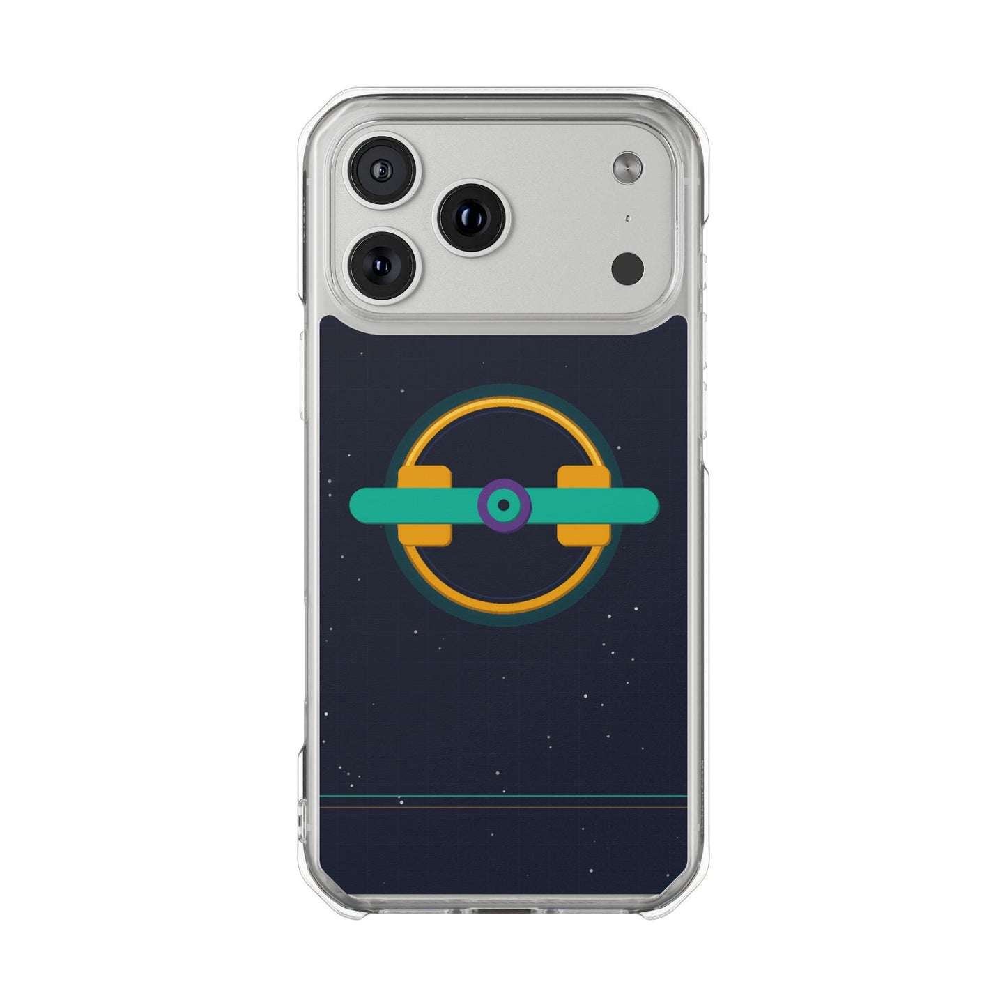 The Boards Shop Clear Magnetic Phone Case — Retro Space Target