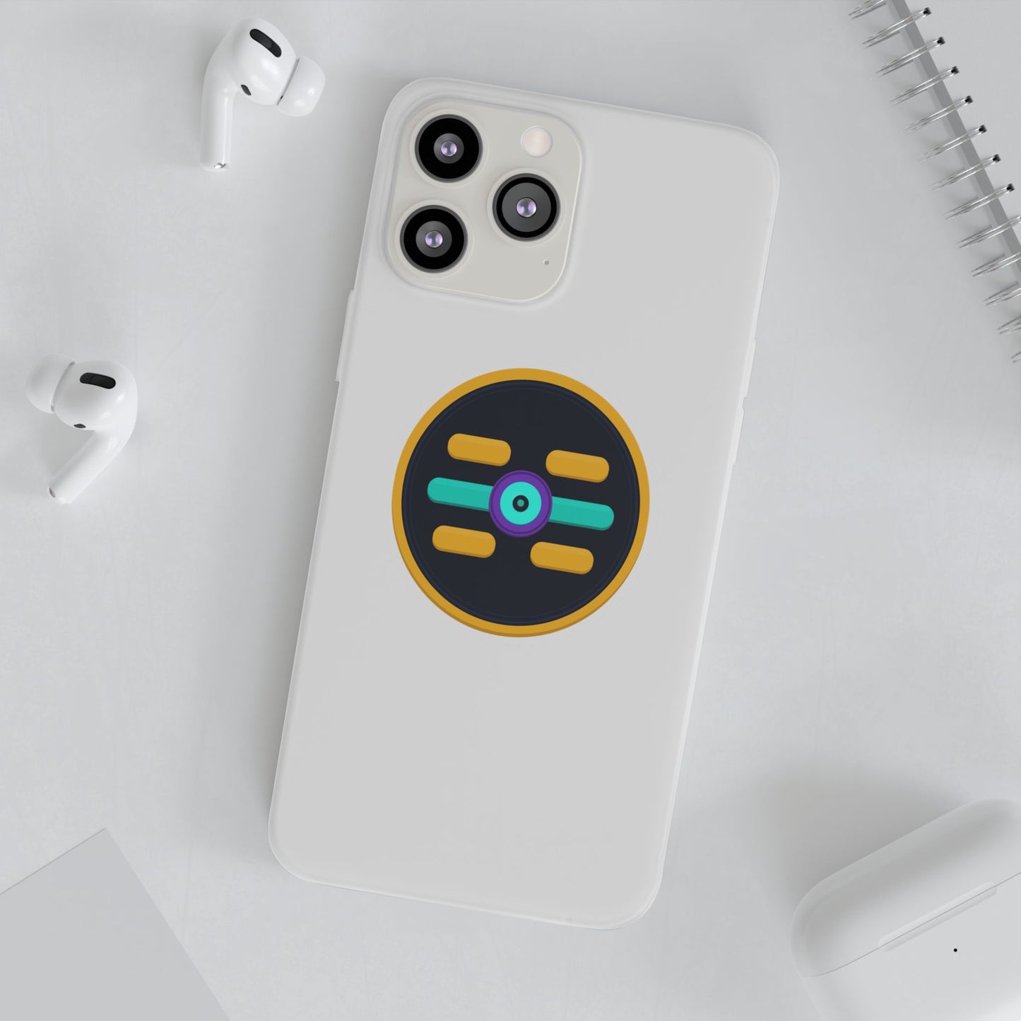 The Boards Shop Clear Phone Case with Colorful Tech Emblem
