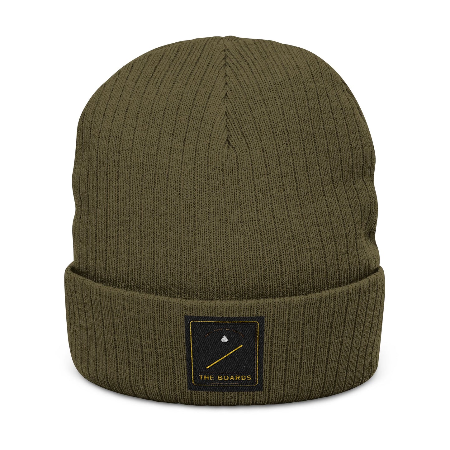 The Boards Embroidered Ribbed Beanie — Snowboard Culture Knit Hat