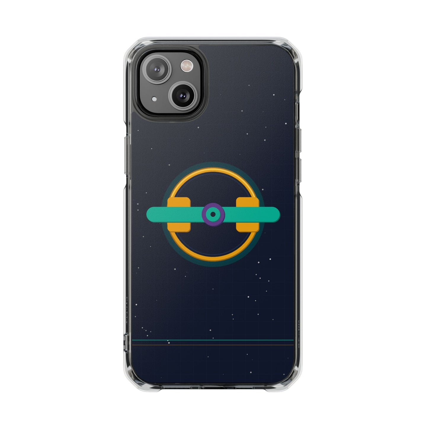 The Boards Shop Clear Magnetic Phone Case — Retro Space Target