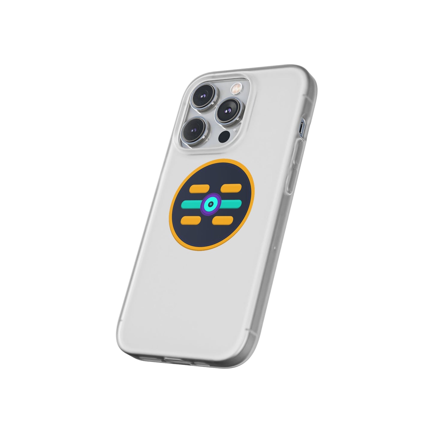 The Boards Shop Clear Phone Case with Colorful Tech Emblem