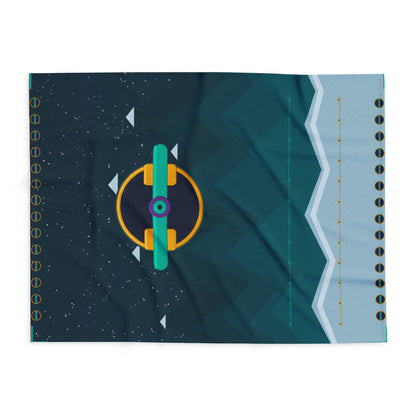 Unboards Arctic Night Fleece Blanket — Geometric Polar Landscape Throw