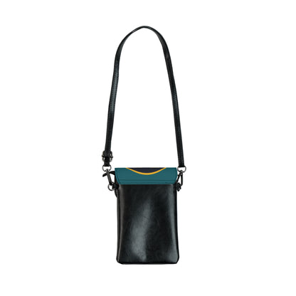 Yo Momma Teal Mountain Crossbody Phone Wallet – Small Cell Phone Wallet with Strap
