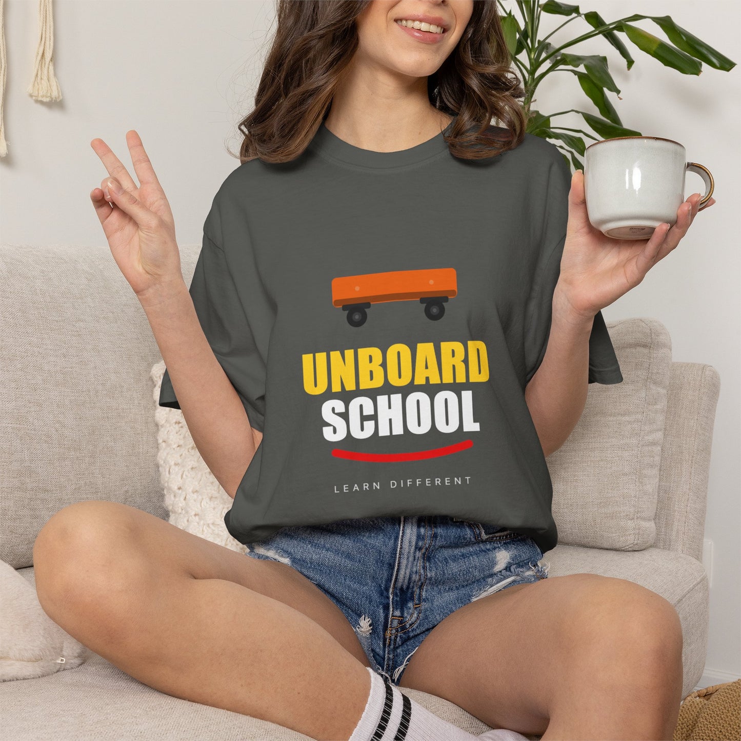 Unboard Skateboard T‑Shirt — Minimal Retro Skate Graphic Tee