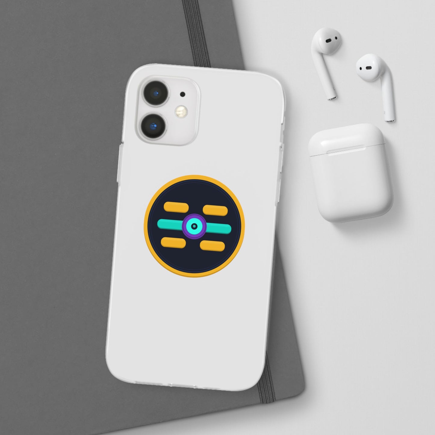 The Boards Shop Clear Phone Case with Colorful Tech Emblem