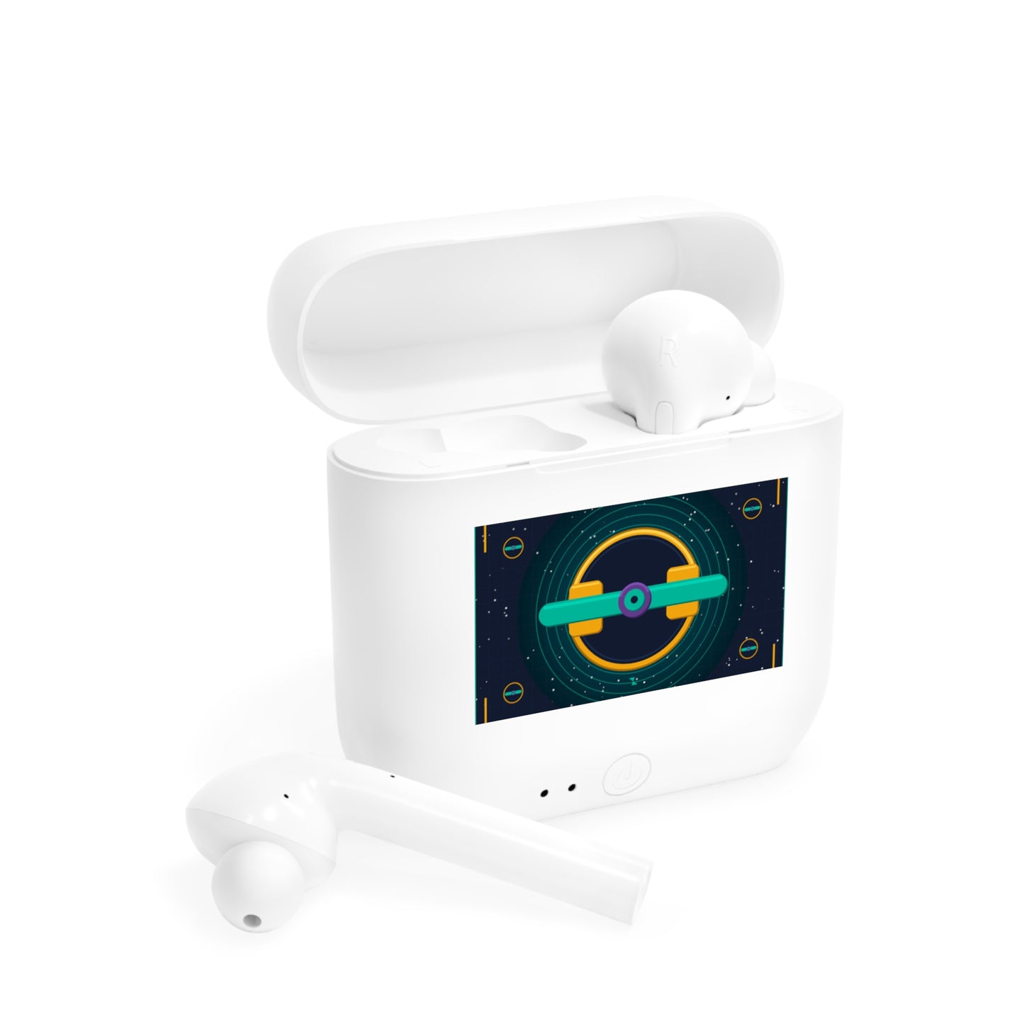 HQ Essos Wireless Earbuds Case — Futuristic Space Tech Graphic