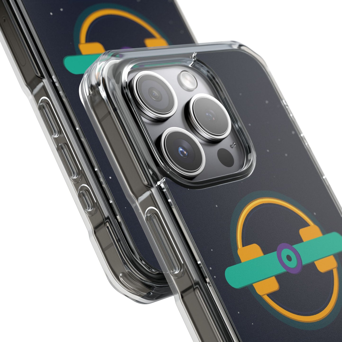 The Boards Shop Clear Magnetic Phone Case — Retro Space Target