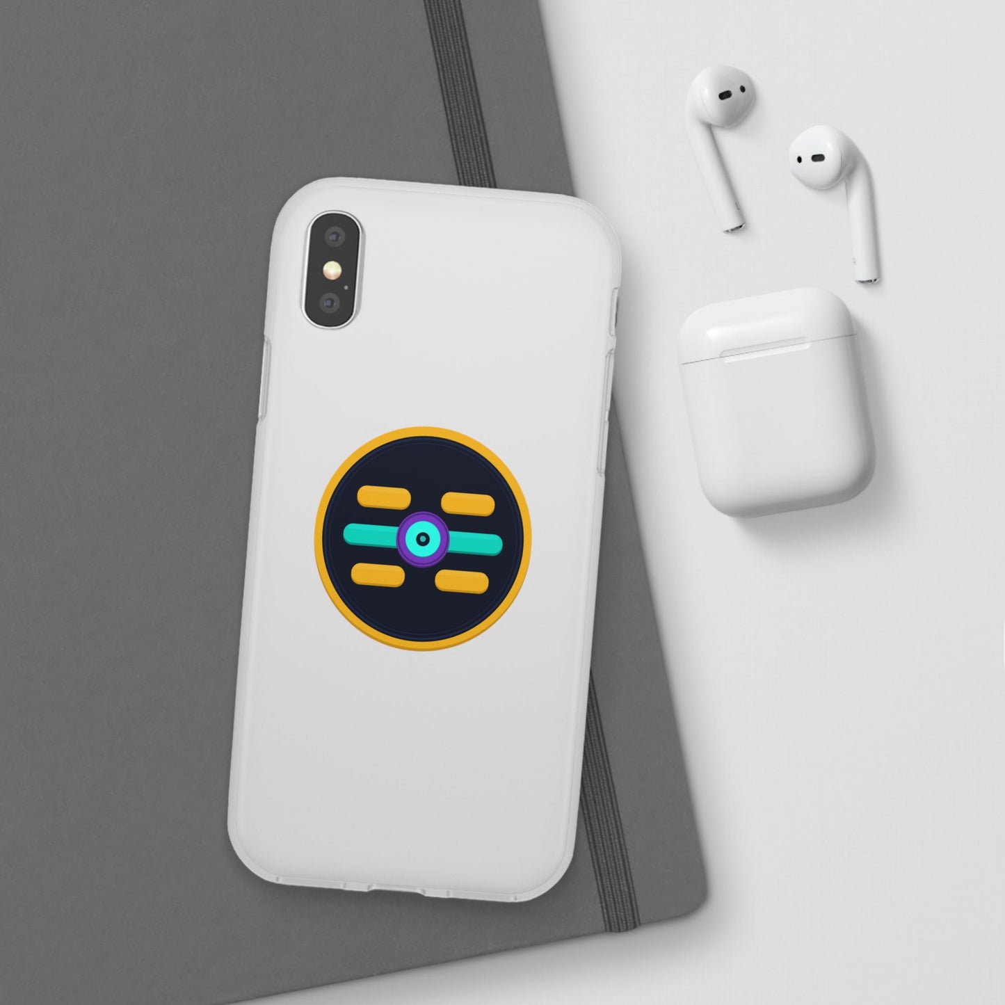 The Boards Shop Clear Phone Case with Colorful Tech Emblem
