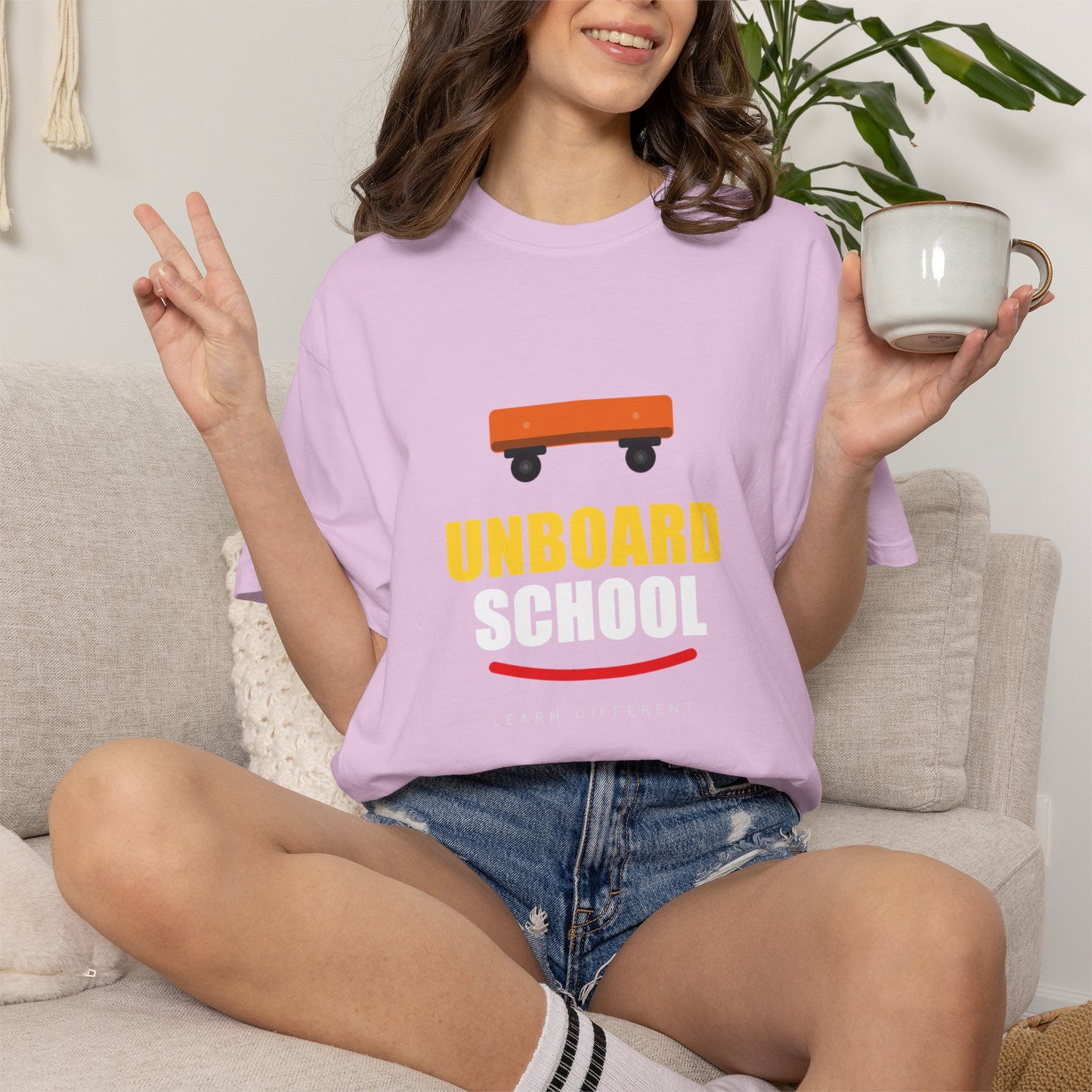 Unboard Skateboard T‑Shirt — Minimal Retro Skate Graphic Tee