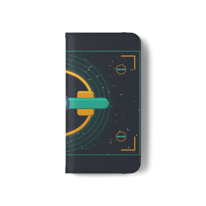 Unboards Cosmic Flip Case — Retro Space Tech Wallet Cover