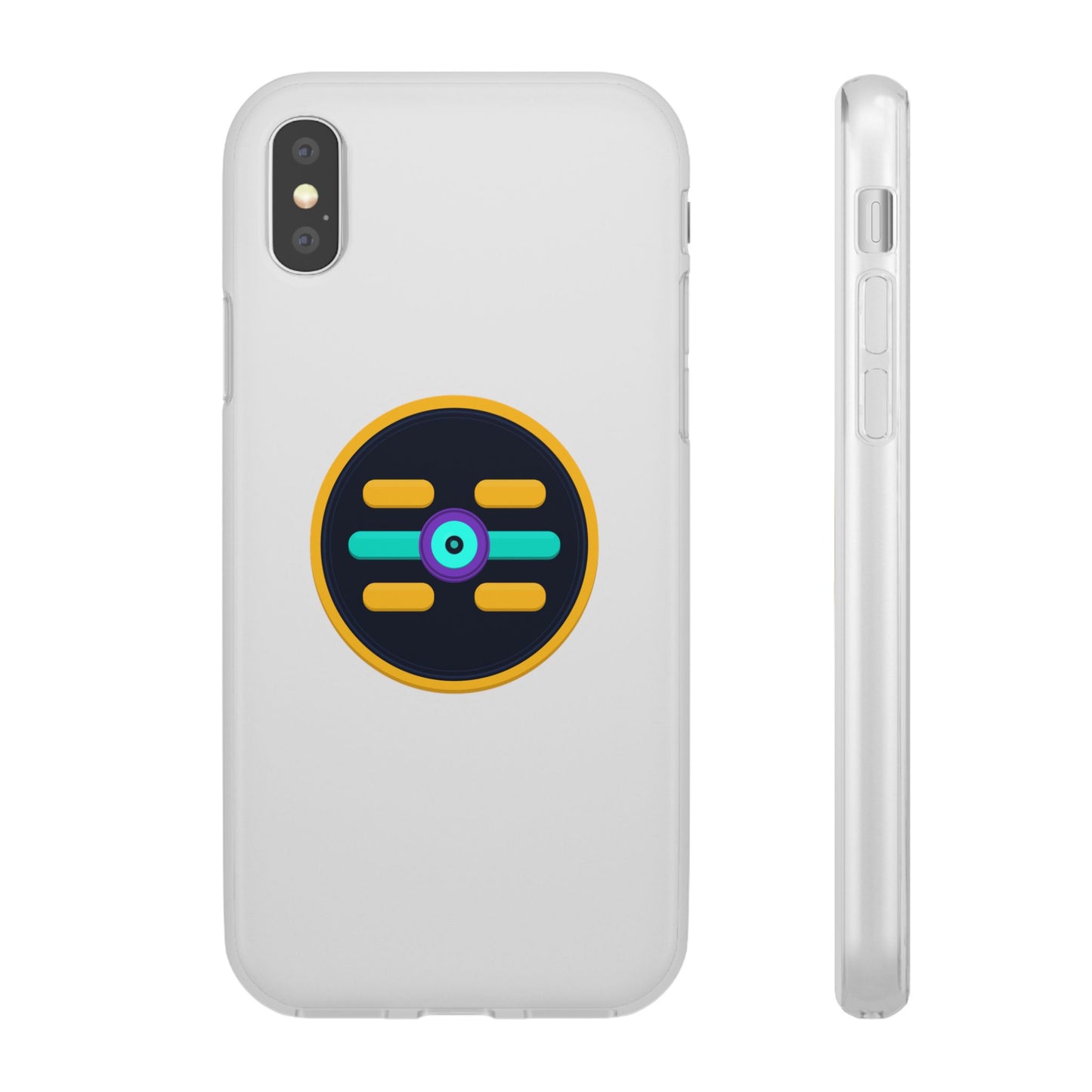 The Boards Shop Clear Phone Case with Colorful Tech Emblem