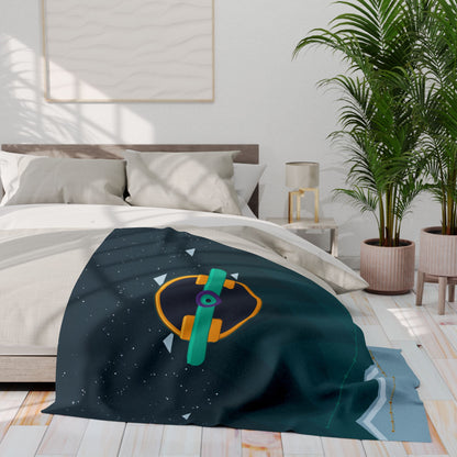 Unboards Arctic Night Fleece Blanket — Geometric Polar Landscape Throw