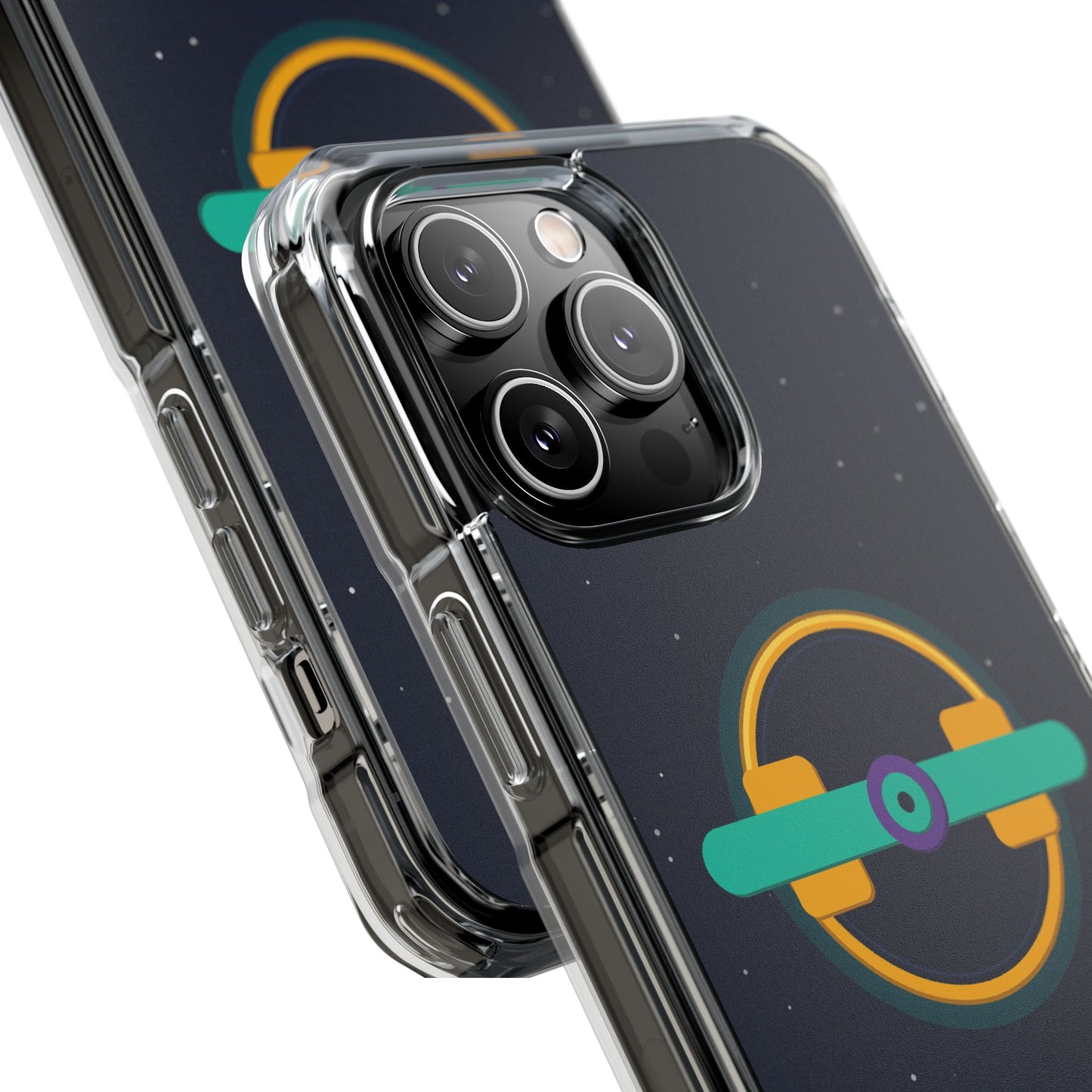 The Boards Shop Clear Magnetic Phone Case — Retro Space Target