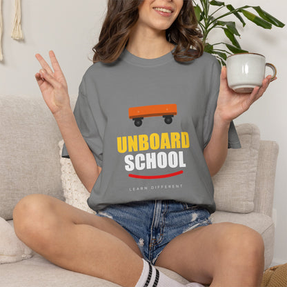 Unboard Skateboard T‑Shirt — Minimal Retro Skate Graphic Tee