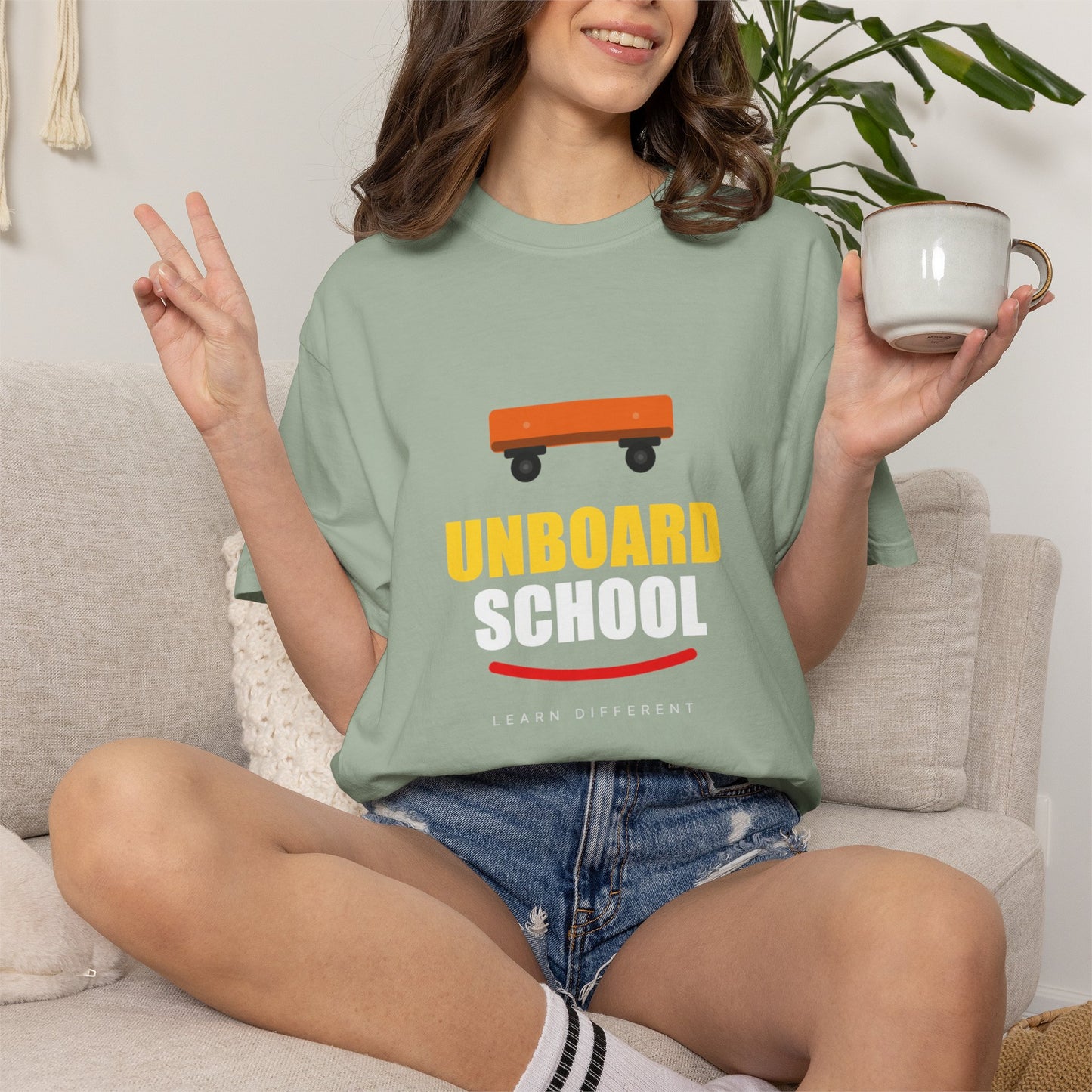 Unboard Skateboard T‑Shirt — Minimal Retro Skate Graphic Tee