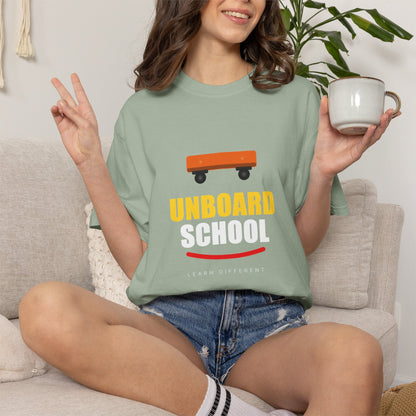 Unboard Skateboard T‑Shirt — Minimal Retro Skate Graphic Tee