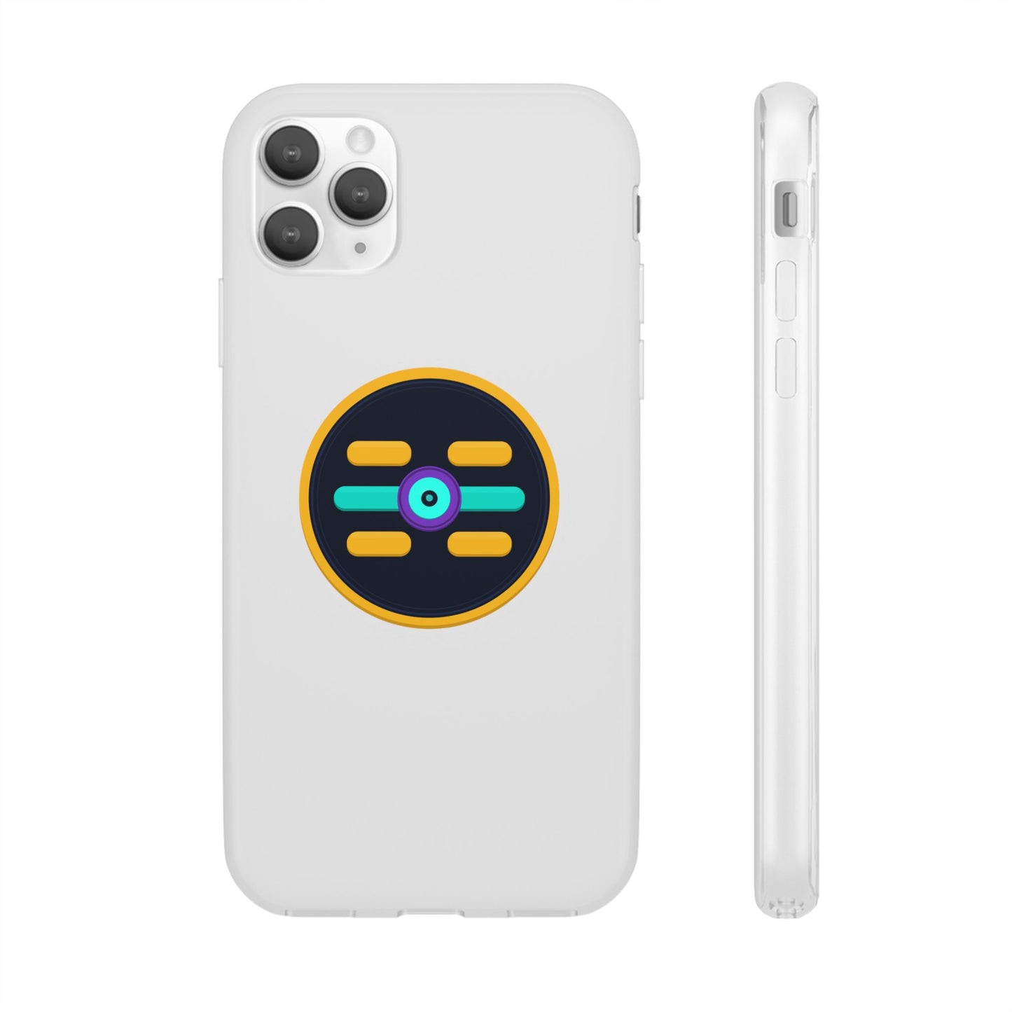 The Boards Shop Clear Phone Case with Colorful Tech Emblem