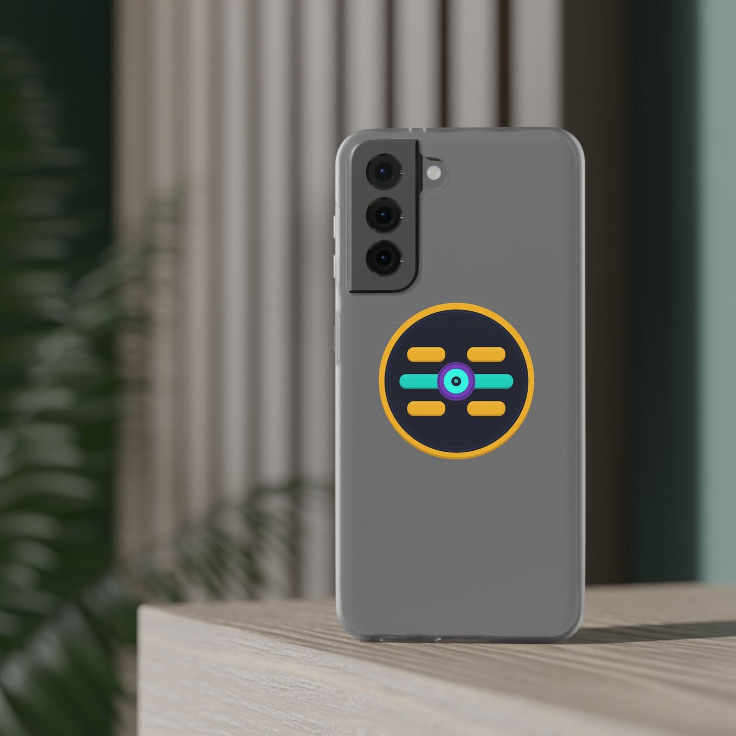 The Boards Shop Clear Phone Case with Colorful Tech Emblem
