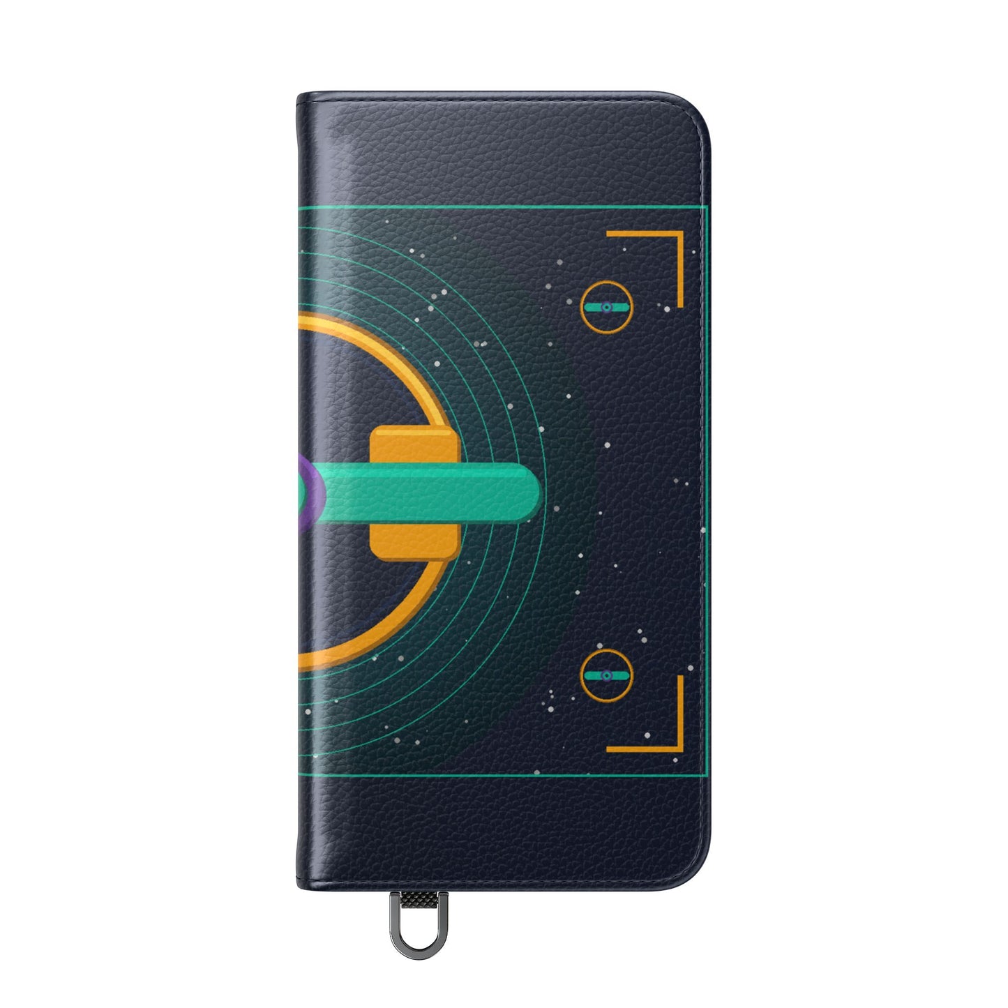 Unboards Cosmic Flip Case — Retro Space Tech Wallet Cover