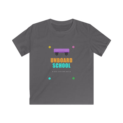 Kids Skateboard "Unboard School" Tee — Cute Back-to-School Graphic Shirt