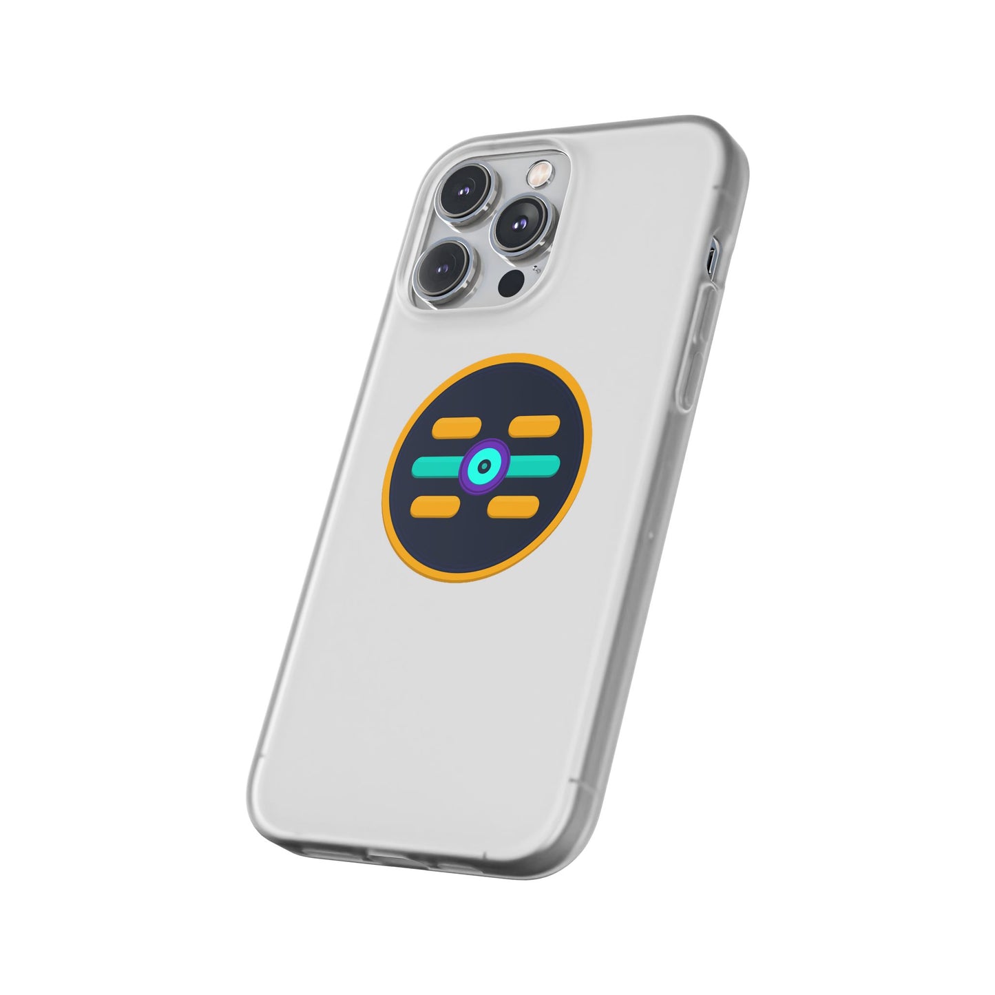 The Boards Shop Clear Phone Case with Colorful Tech Emblem