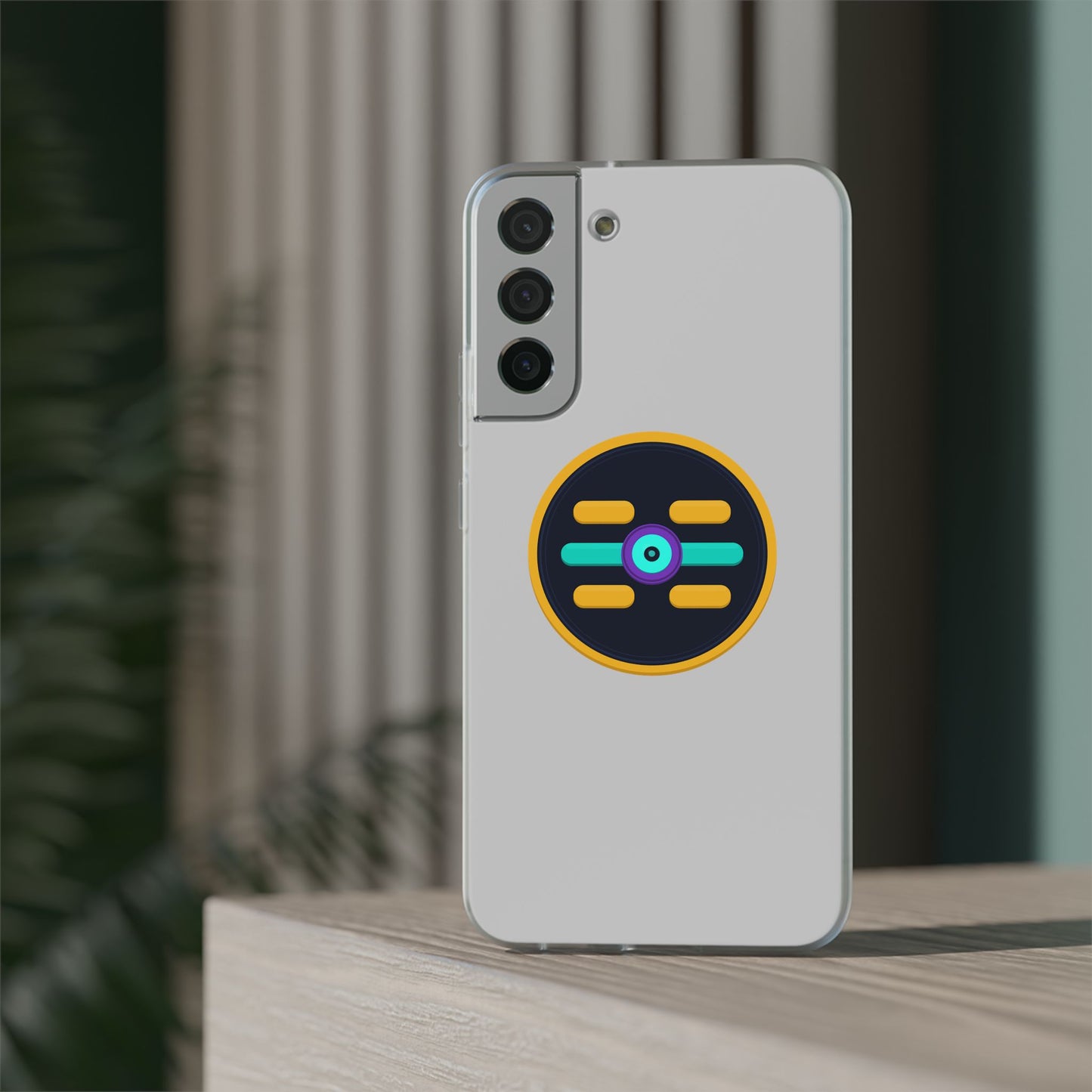 The Boards Shop Clear Phone Case with Colorful Tech Emblem