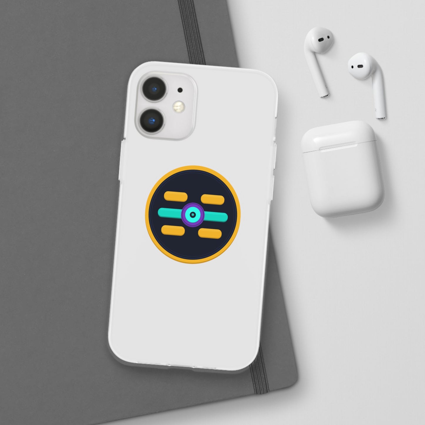 The Boards Shop Clear Phone Case with Colorful Tech Emblem