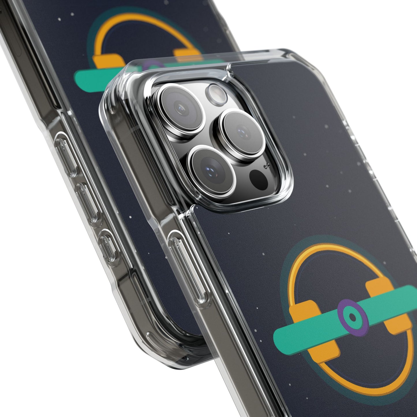 The Boards Shop Clear Magnetic Phone Case — Retro Space Target