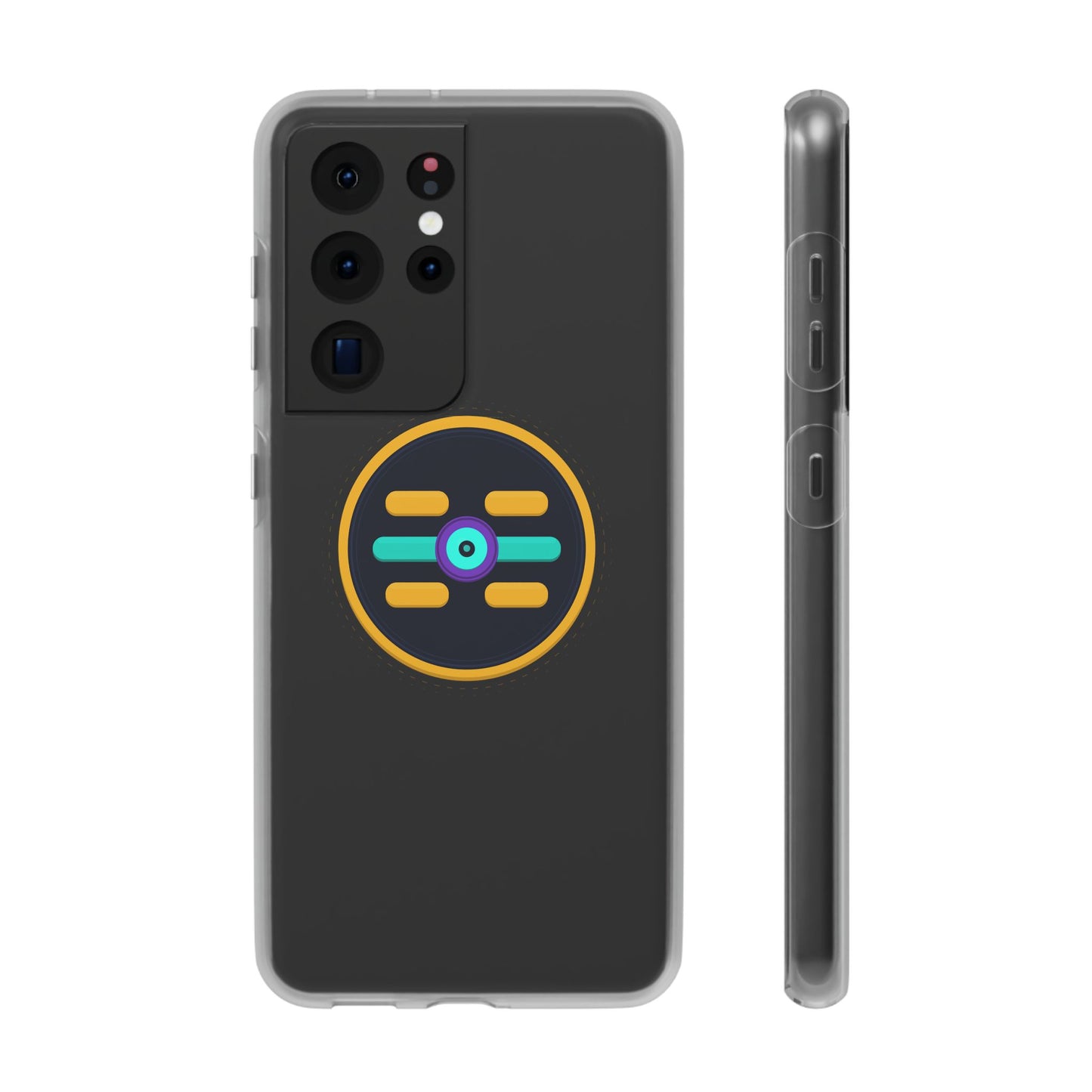 The Boards Shop Clear Phone Case with Colorful Tech Emblem