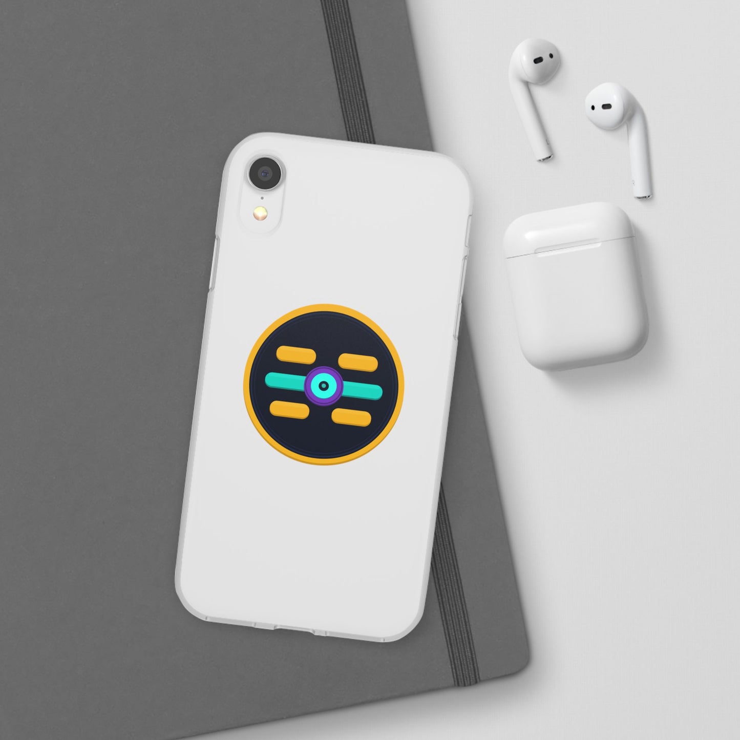 The Boards Shop Clear Phone Case with Colorful Tech Emblem