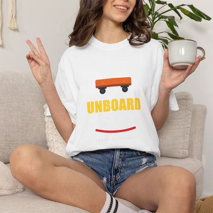 Unboard Skateboard T‑Shirt — Minimal Retro Skate Graphic Tee
