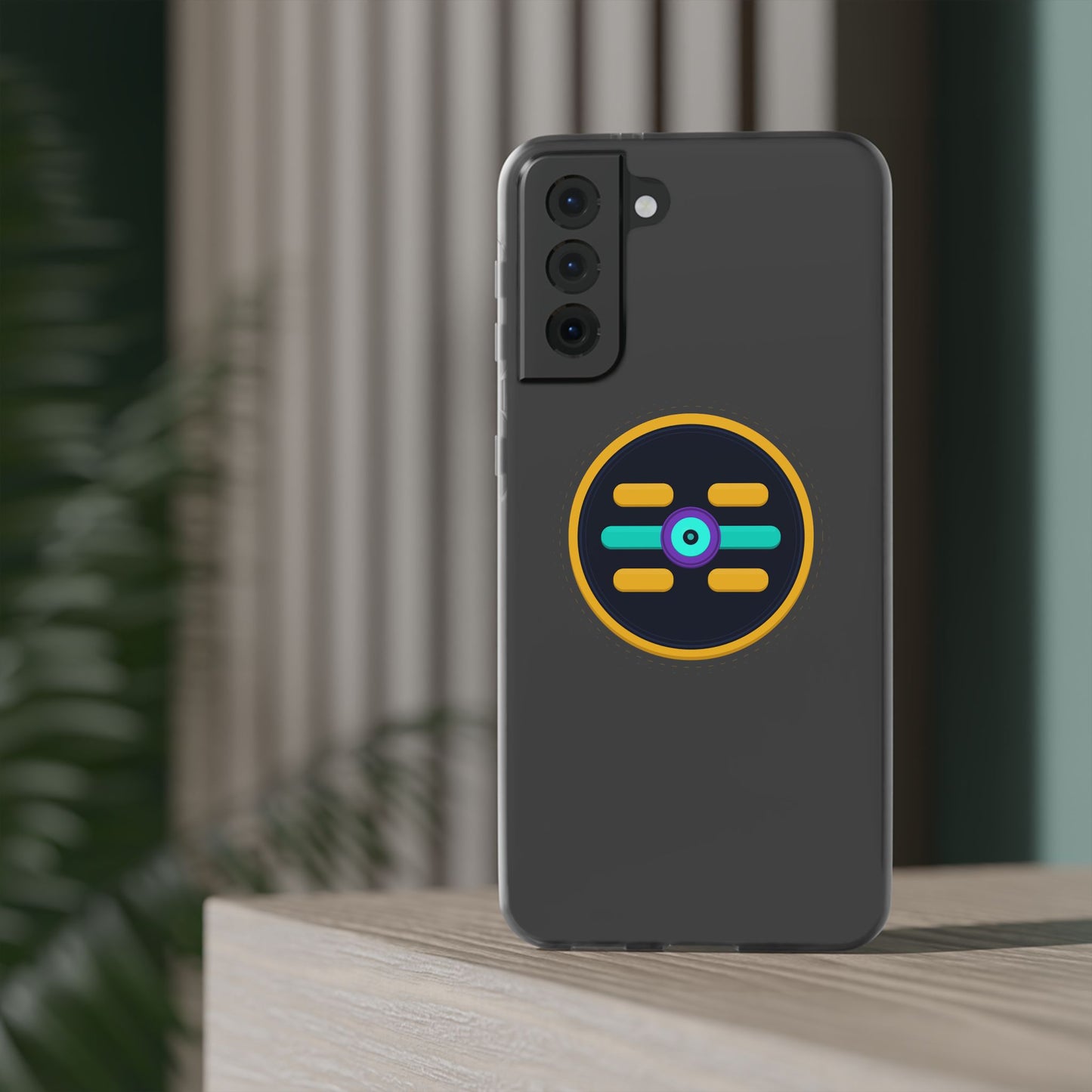 The Boards Shop Clear Phone Case with Colorful Tech Emblem