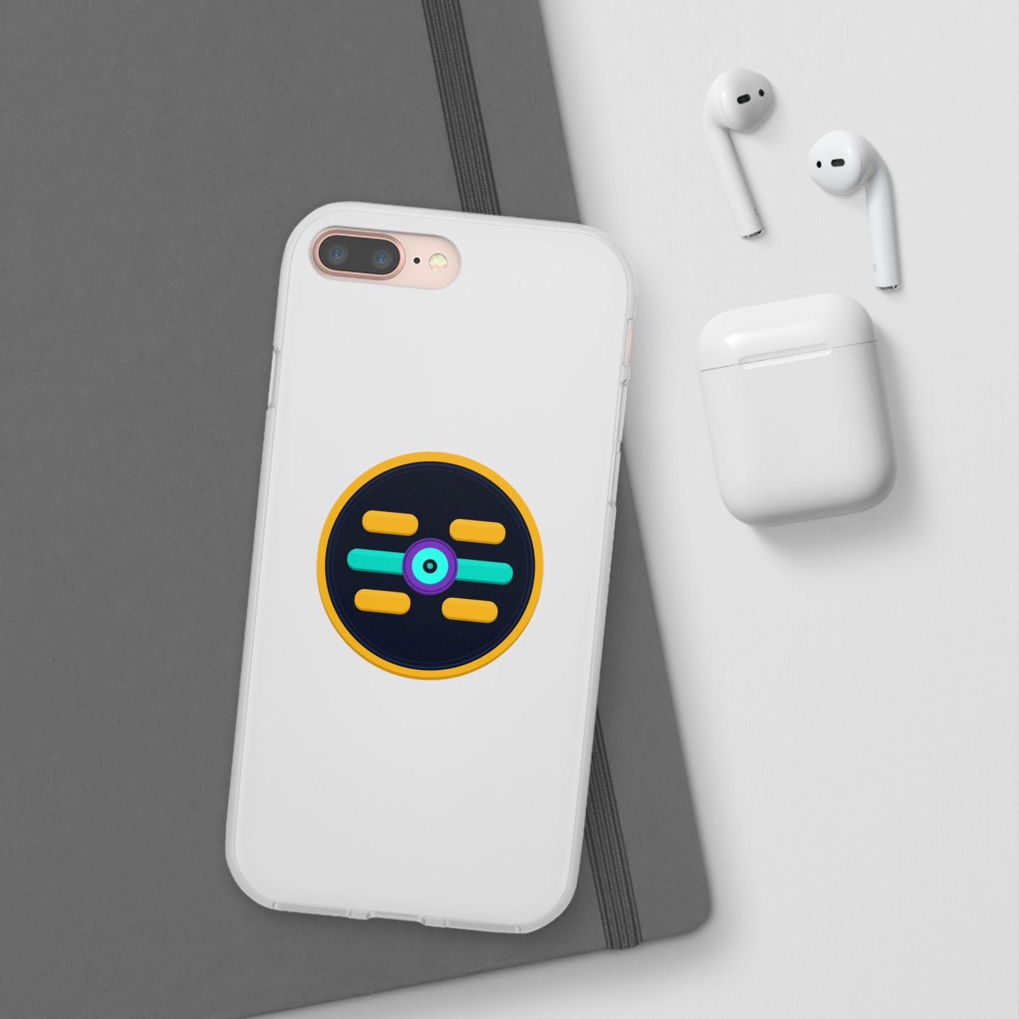 The Boards Shop Clear Phone Case with Colorful Tech Emblem