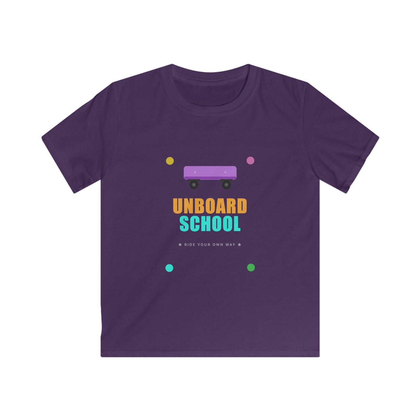 Kids Skateboard "Unboard School" Tee — Cute Back-to-School Graphic Shirt