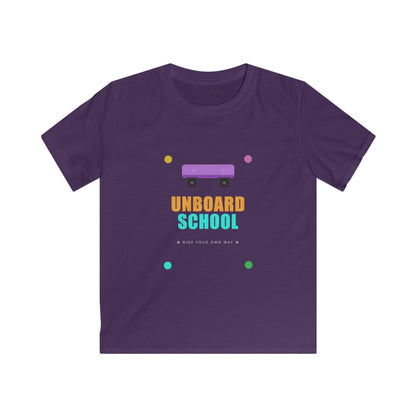 Kids Skateboard "Unboard School" Tee — Cute Back-to-School Graphic Shirt