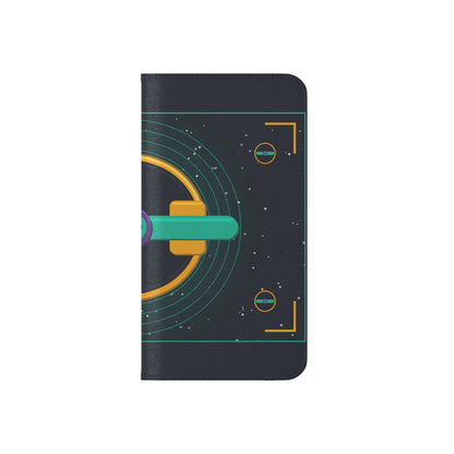 Unboards Cosmic Flip Case — Retro Space Tech Wallet Cover