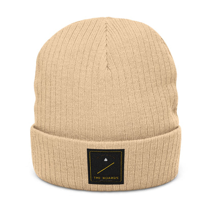 The Boards Embroidered Ribbed Beanie — Snowboard Culture Knit Hat
