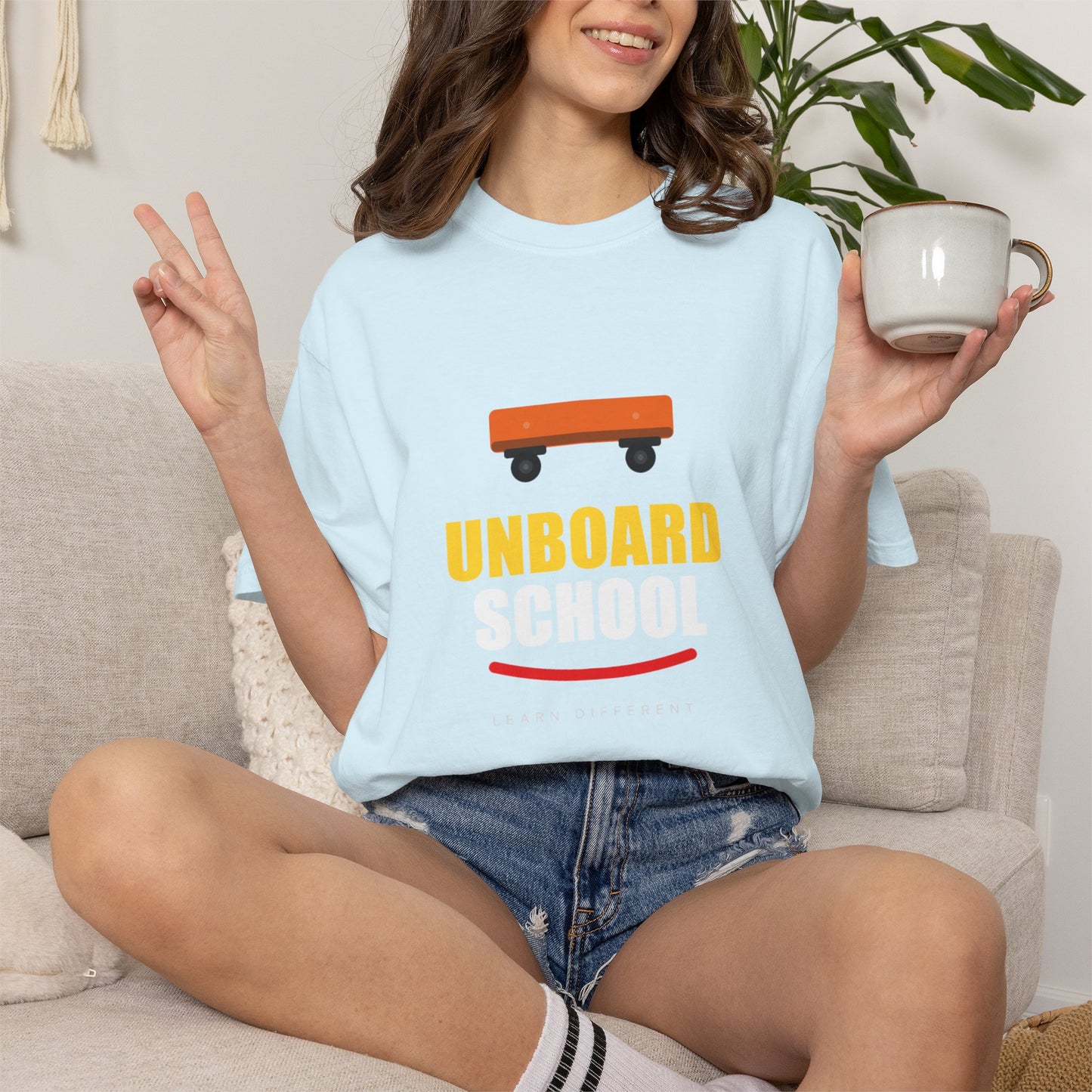 Unboard Skateboard T‑Shirt — Minimal Retro Skate Graphic Tee