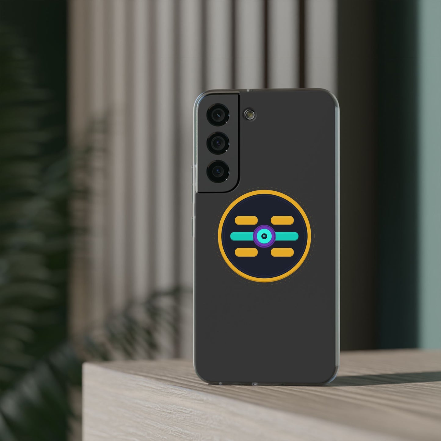 The Boards Shop Clear Phone Case with Colorful Tech Emblem