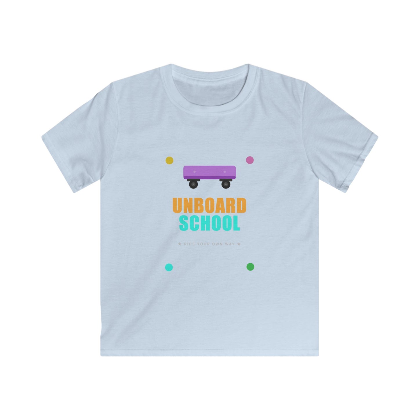 Kids Skateboard "Unboard School" Tee — Cute Back-to-School Graphic Shirt