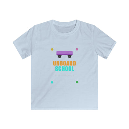 Kids Skateboard "Unboard School" Tee — Cute Back-to-School Graphic Shirt