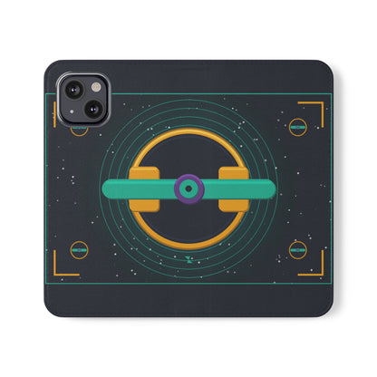 Unboards Cosmic Flip Case — Retro Space Tech Wallet Cover