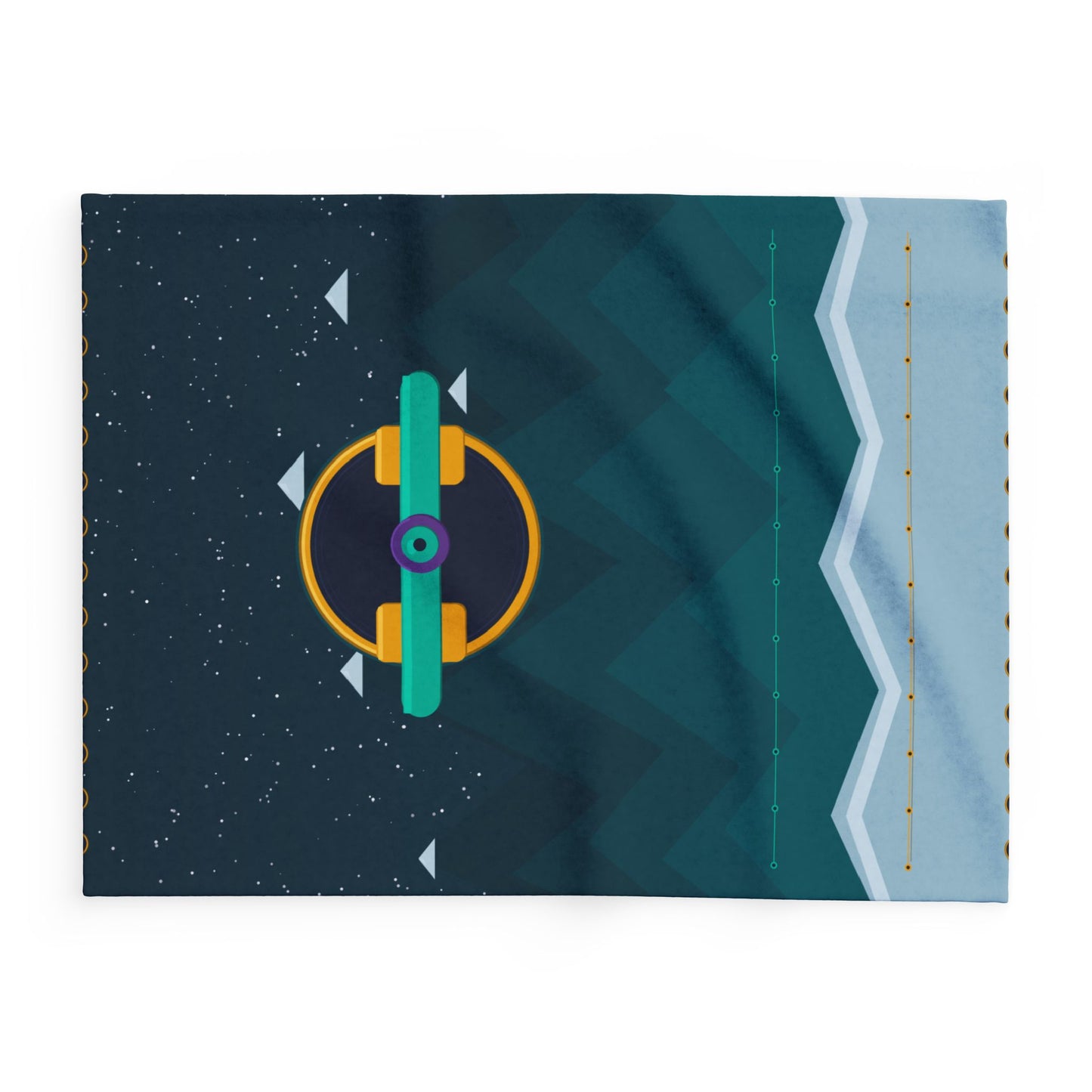 Unboards Arctic Night Fleece Blanket — Geometric Polar Landscape Throw